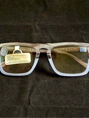 Peepers Translucent Gray Light Blue Blue-Light Reading Glasses +1.75